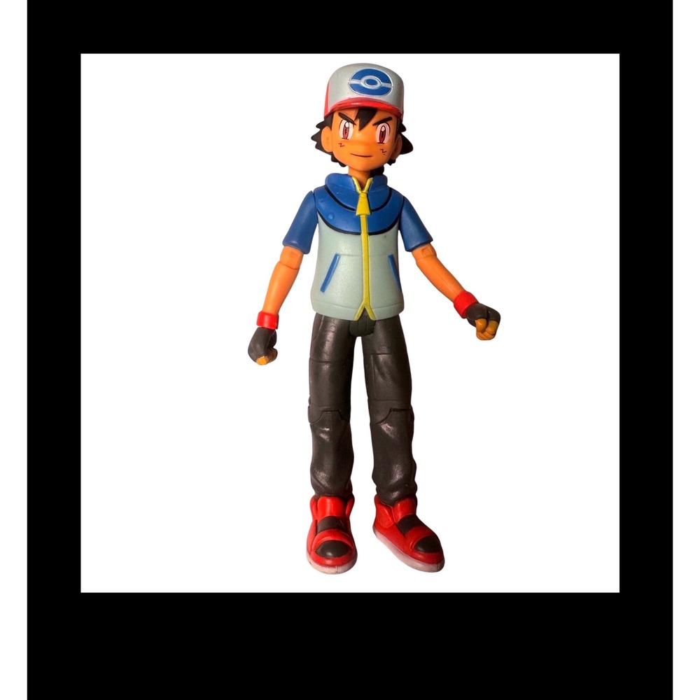 Pokemon Ash Ketchum Action Figure Jakks Pacific 2011 Black White Unova 5.5 inch